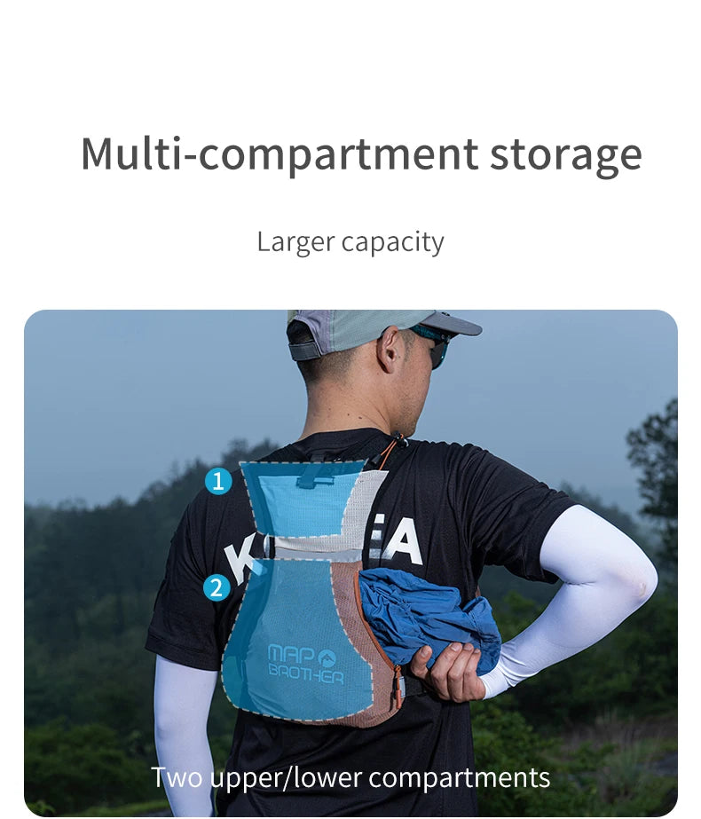 Marathon Vest Gear: MAP BROTHER B109 Breathable, Lightweight, Trail Running, Marathon Hydration Vest Backpack / Rungear