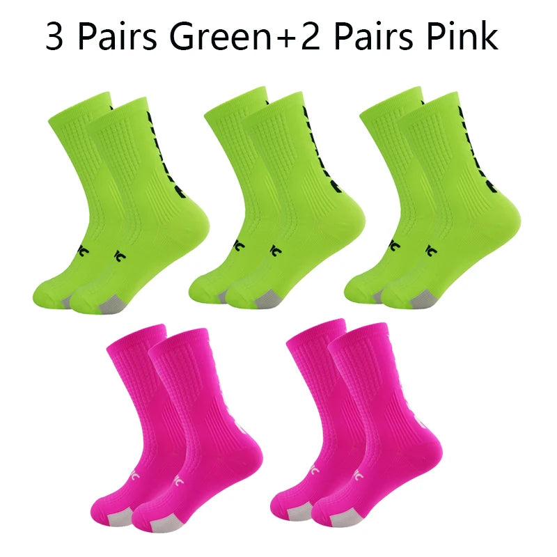 Running Compression Gear: 5 PR Men's Mid Tube, Breathable, Running and Hiking Compression Socks / Rungear