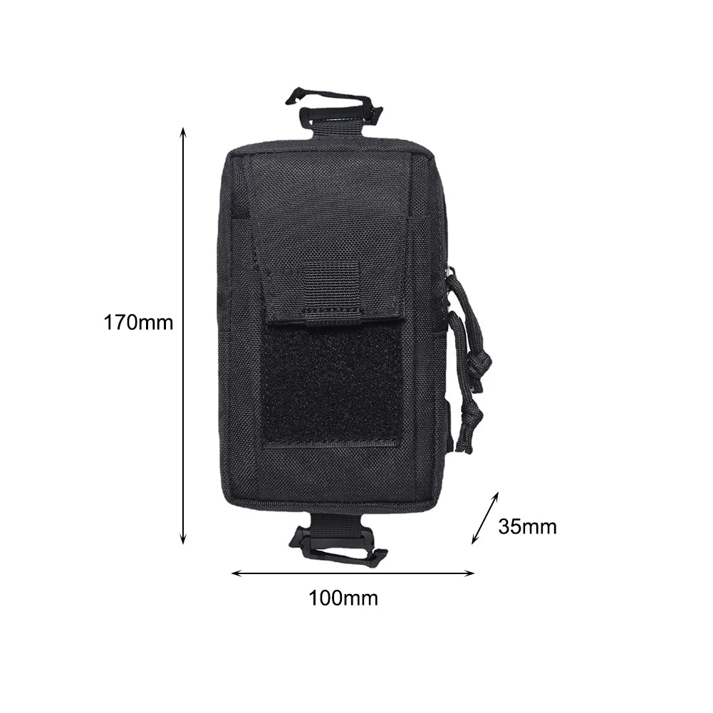 Trail Gear Accessories: Molle Backpack Strap Phone Holder Bag, for Outdoor Sports, Running, Hiking / Rungear