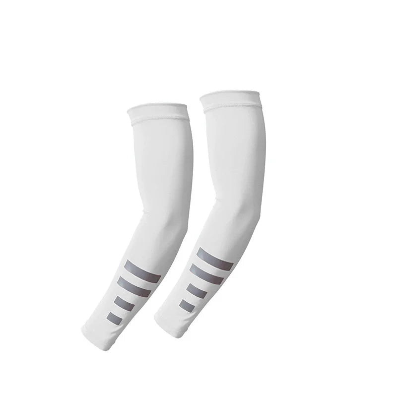 Running Gear Accessories: 1 Pair Ice Silk Arm Sleeves for Summer Quick-Drying Breathable Sun Protection Reflective Night Running Cycling Arm Covers