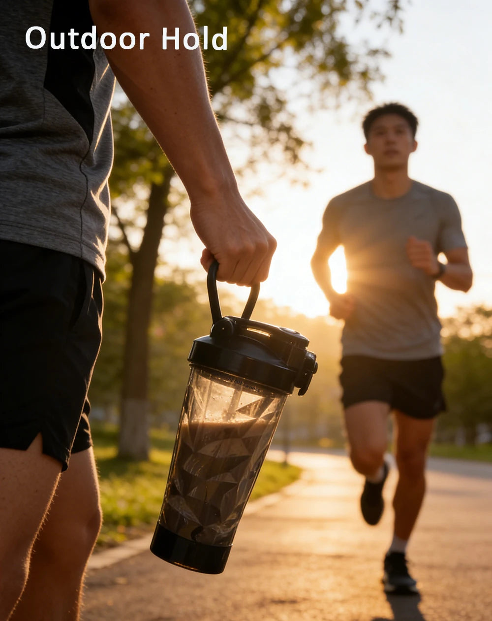 Running Hydration Gear: Portable, USB Rechargeable Protein Powder Shaker, Automatic Mixing Cup for Gym, Running, Hiking / Rungear