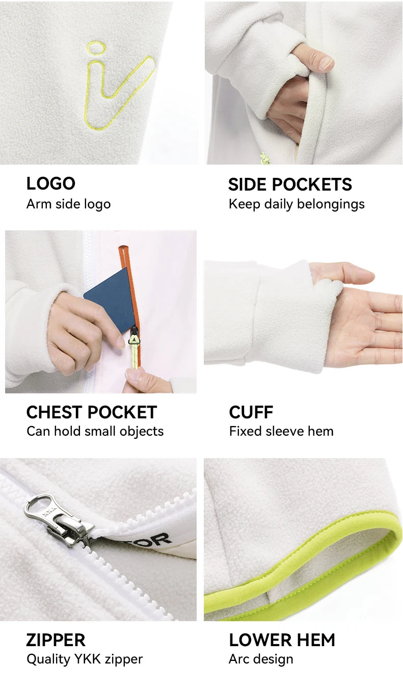 Unisex Winter Jackets: VECTOR Unisex Fleece, Contrast Sleeve, Warm Winter Sweatshirt Jacket / Rungear