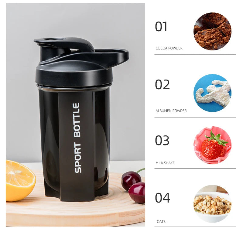 Hydration Gear Accessories: Portable, Leak-Proof, Protein Powder Shaker Bottle, Water Bottle For Gym, Outdoor Fitness, Training Sports / Rungear