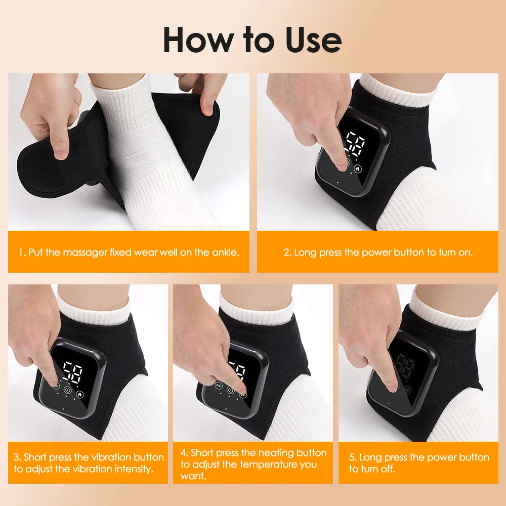 Electric Heating Wrist Brace Vibration Massage Hot Compress Ankle Wrap And Hand Protector Rechargeable Wristband