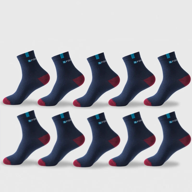 Men's Socks Accessories: Breathable, High-Elastic, Middle Tube Towel Cotton Socks for Running, Hiking / Rungear
