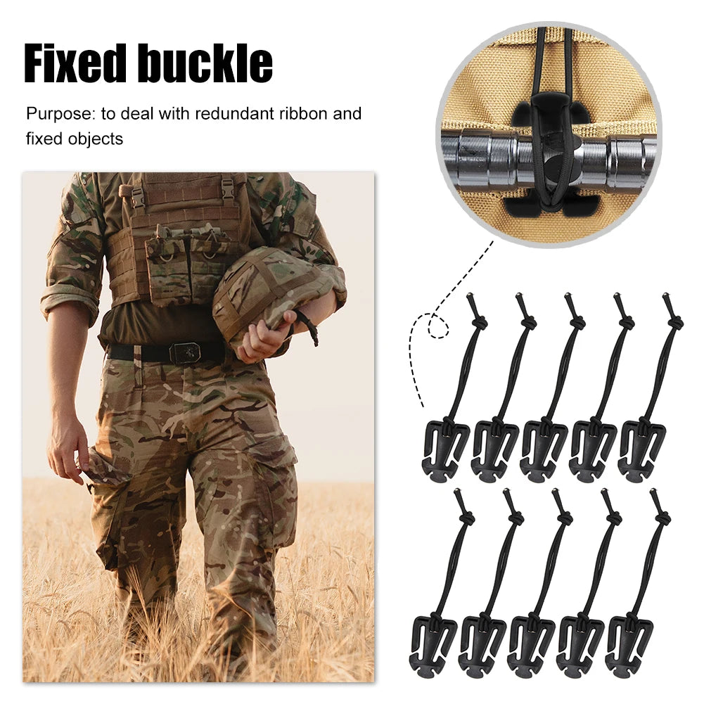 Trail Gear Accessories: 2PC Backpack Buckle Clamp Carabiner, Nylon Bag Hanger Hook / Rungear