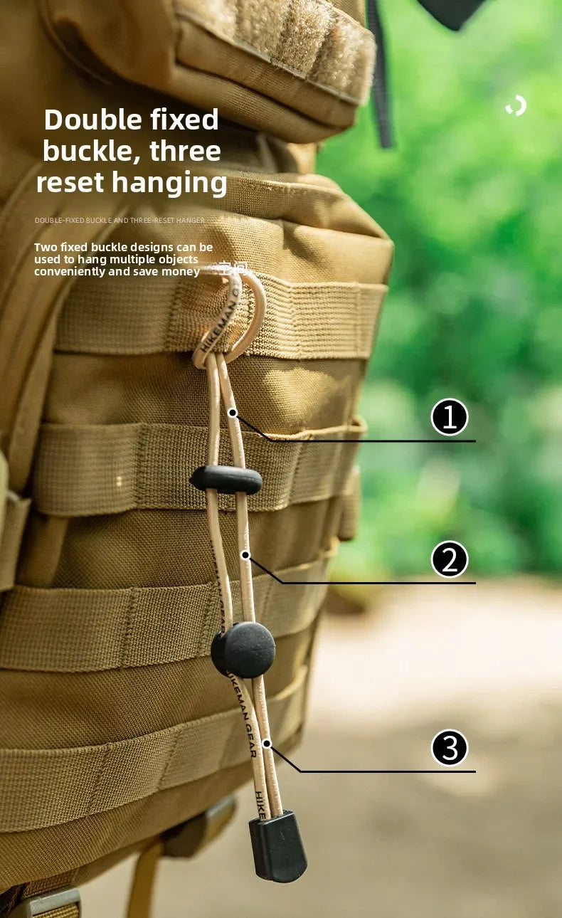 Trail Gear Accessories: HIKEMAN 4pcs Elastic Ropes, Adjustable Strap, Fixed Retention Buckle / Rungear
