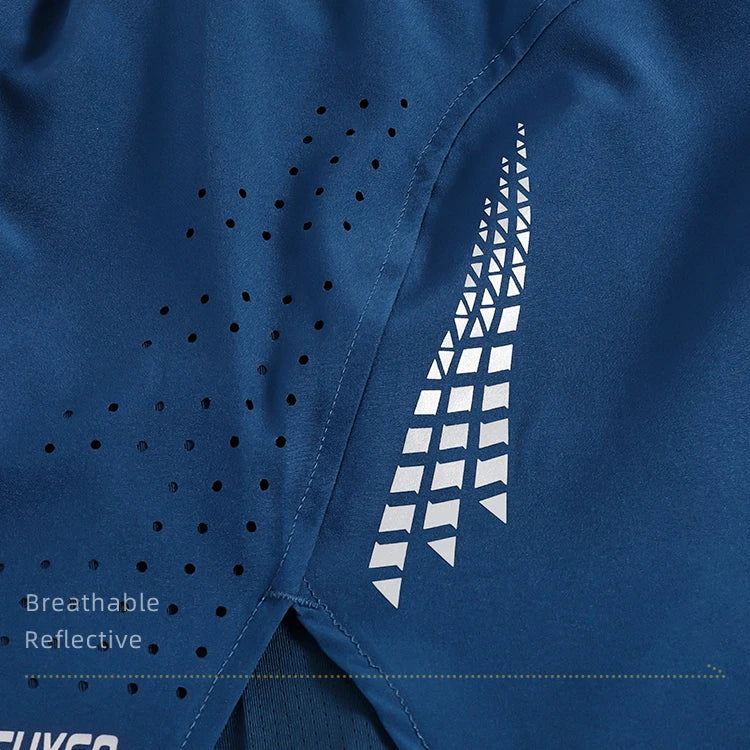 Men's 2 in 1 High Waist Training Gym Fitness Workout Sports Shorts Pants Double Layer B233