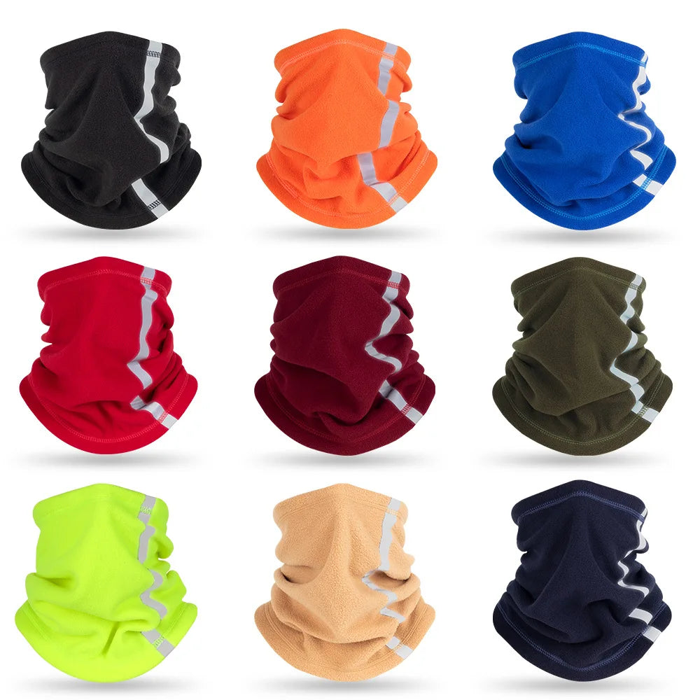 Running Reflective Accessories: Adjustable, Warm Polar Fleece Neck Gaiter For Autumn Winter / Rungear