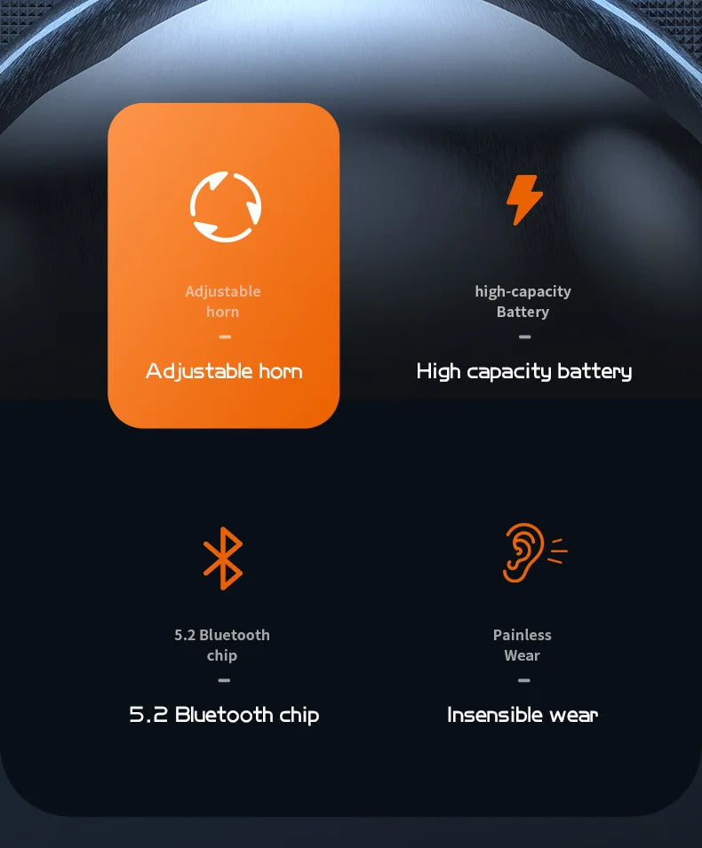 Running Tech Gear: Bone Conduction Ear Hook Bluetooth Single Earphones, HiFi, Waterproof Noise Reduction / Rungear