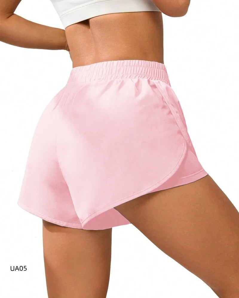 Women's 2-in-1 Quick Dry Running Shorts High Waist Yoga Gym Workout Sports Anti-Chafe Athletic Shorts Tennis And Beach