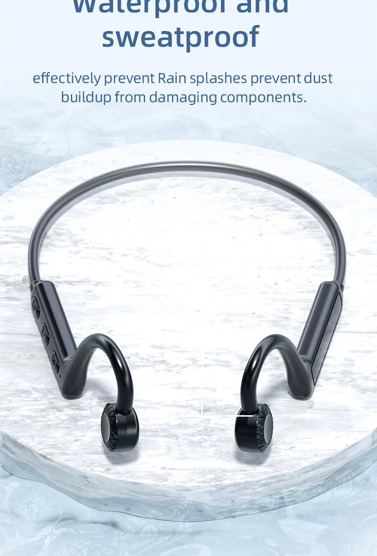 Running Tech Gear: Xiaomi Bone Conduction, Wireless, Waterproof Bluetooth Headset Ear Hooks For iPhone / Rungear