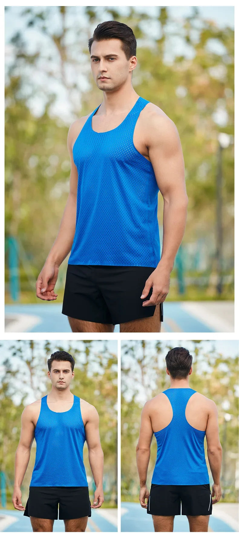 Men's Running Marathon Apparel: Summer, Sleeveless Marathon Long Distance Running, Quick-Dry, Breathable Mesh Sports Top / Rungear