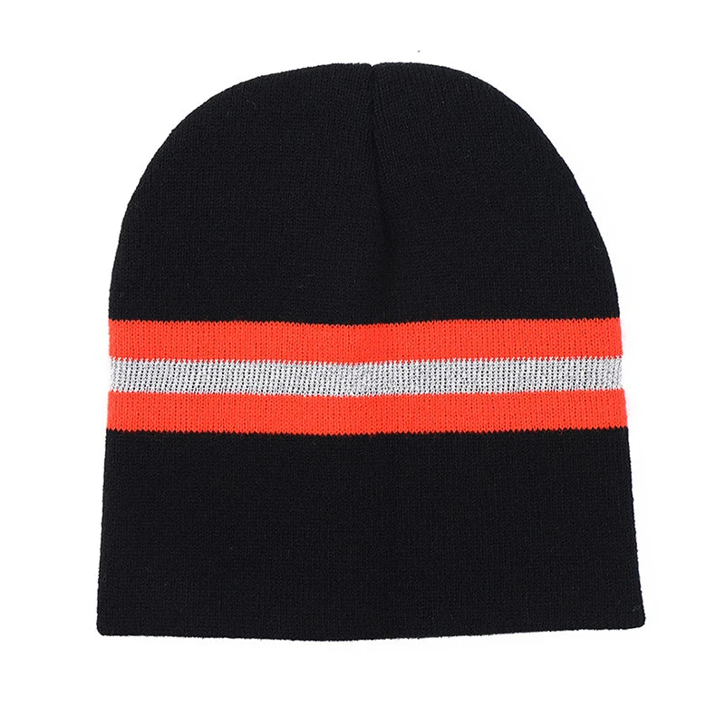 Reflective Hat Gear: Unisex, Warm, Thermal Knit Beanie with Reflective Stripe for Outdoor Sports / Rungear