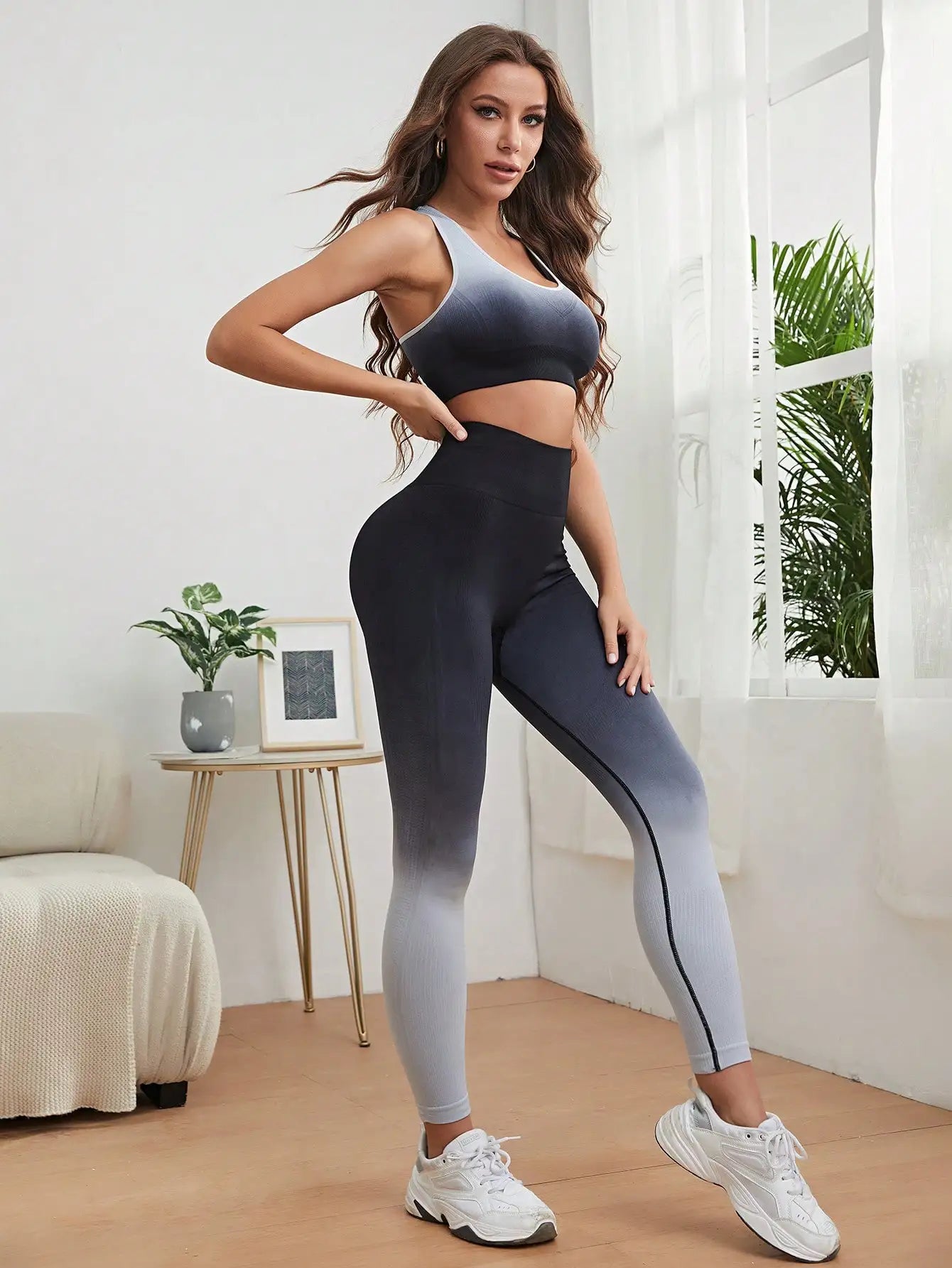 Women's Activewear Sets: 2PC Seamless Sports Bra Tank Tops with Leggings Fitness Sets / Rungear