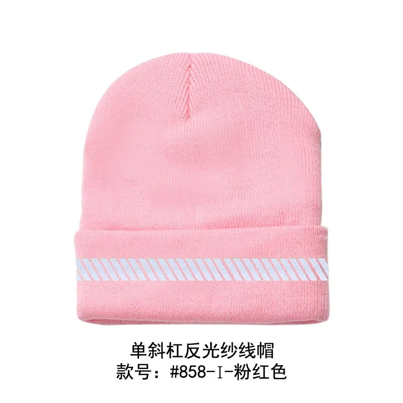 Reflective Hat Gear: High Visibility Safety Beanie, Reflective Knit, Ribbed Warm Winter Hats for Night Running, Hiking, Cycling / Rungear