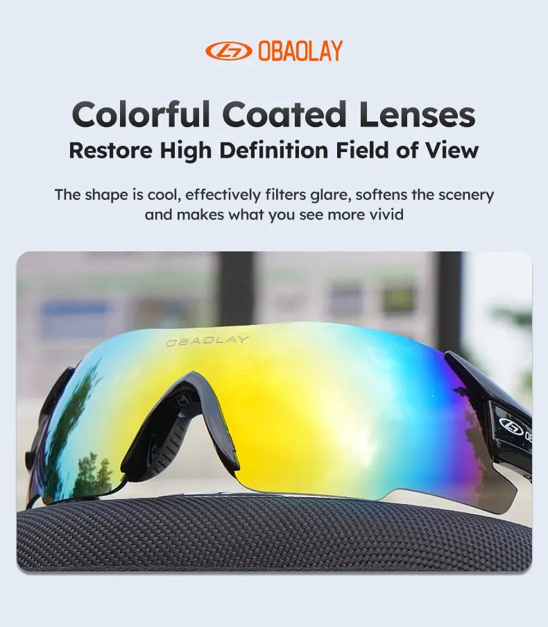 Obaolay Cycling Bicycle Eyewear For Men Women Outdoor Sport