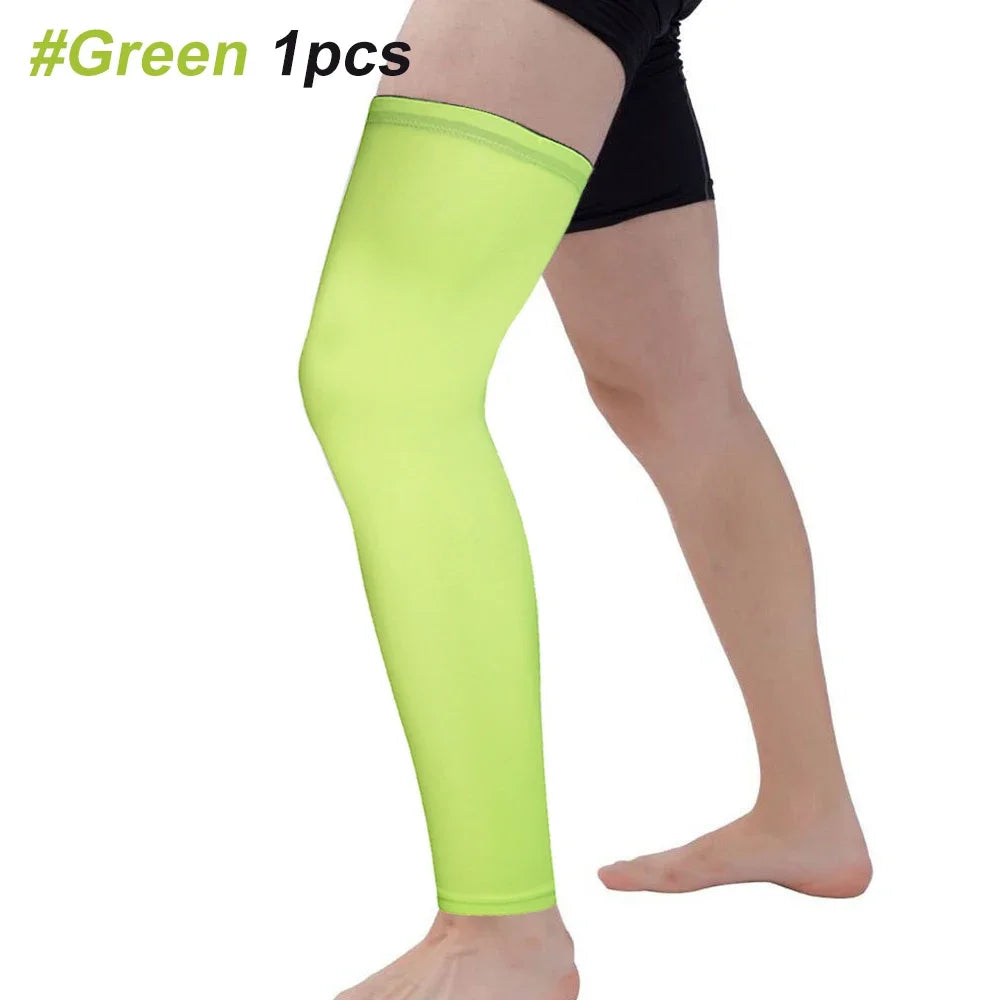 Running Compression Apparel: 1PC Full Length, Unisex, Compression Sports Leg Sleeve for Thigh, Knee, Calf / Rungear