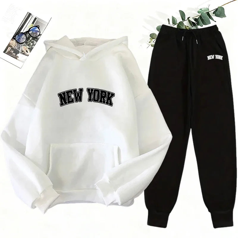 Women's Winter Apparel: Hooded Sweatshirt and Jogger Pants Casual Matching Set Outfit / Rungear
