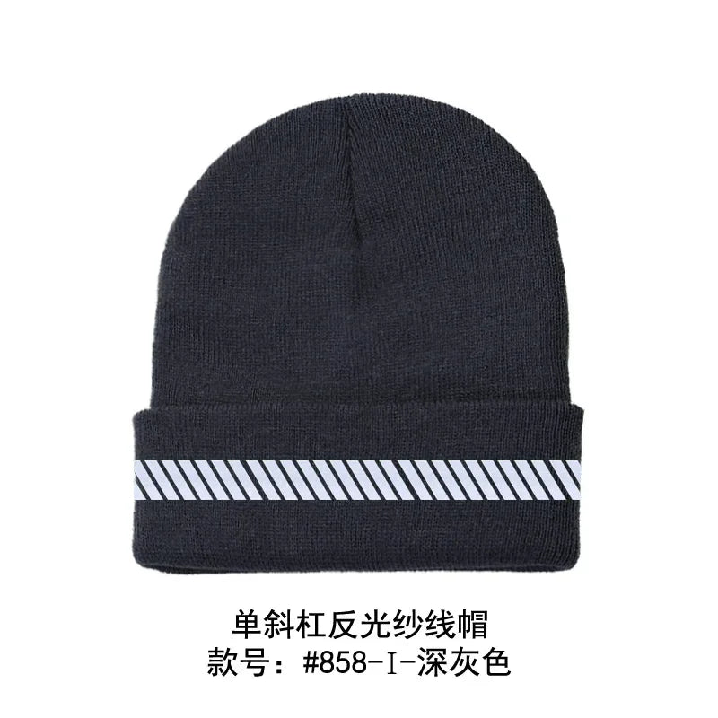 Reflective Hat Gear: High Visibility Safety Beanie, Reflective Knit, Ribbed Warm Winter Hats for Night Running, Hiking, Cycling / Rungear