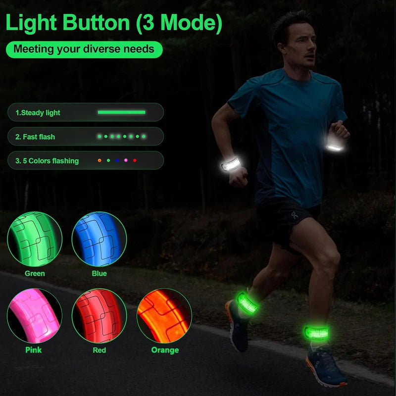 Running Safety Gear: Night Running LED Sports Safety, Rechargable Armband/ Wristband / Rungear