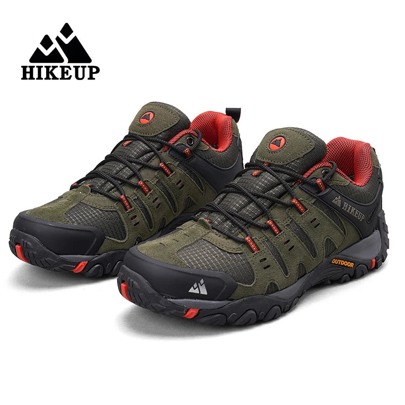 Hiking Shoe Gear: HIKEUP Men's Suede Leather, Wear-Resistant Hiking, Walking, Hunting Outdoor Shoes / Rungear