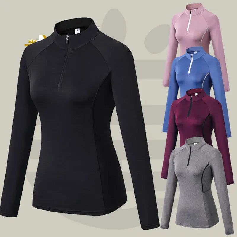 Women's Running Apparel: Long-Sleeved, High-Elastic, Tight-Fitting, Fitness Running Sweatshirts / Rungear