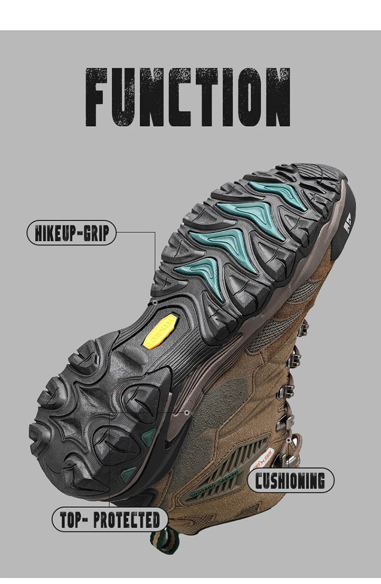 Men's Hiking Shoes: Winter Resistant, Suede, High-Top Hiking Boots / Rungear