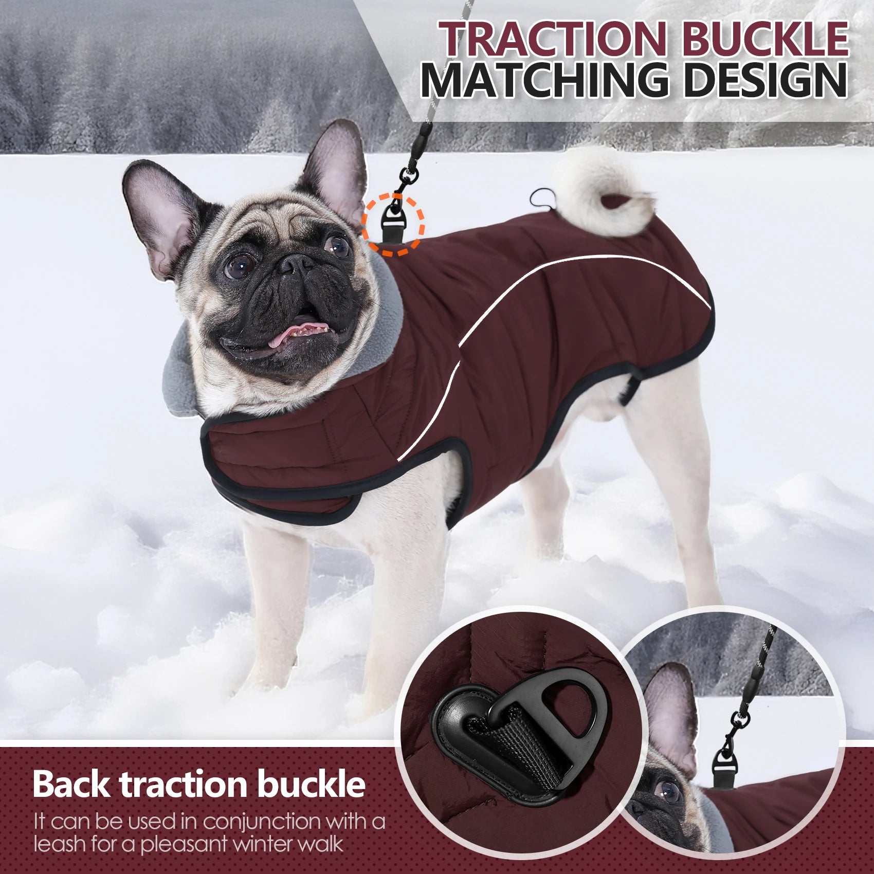 Dog Jackets Gear: Waterproof, Winter, Warm Windproof, Reflective, Adjustable Jacket Vest for Dogs With Hook & Loop / Rungear