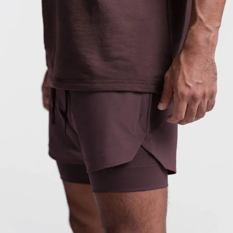Men's Double Layer Shorts: 2 in 1 Breathable, Double Layer, Quick Dry, Running Workout Sports Shorts / Rungear