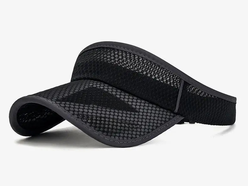 Unisex Summer Adjustable UV Protection Sports Sun Hat Visor with Mesh Brim