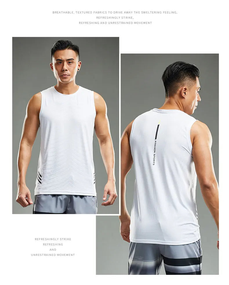 Men's Running Apparel: Marathon Fitness Wear, Undershirt Layer Ice Vest Sports Singlet / Rungear