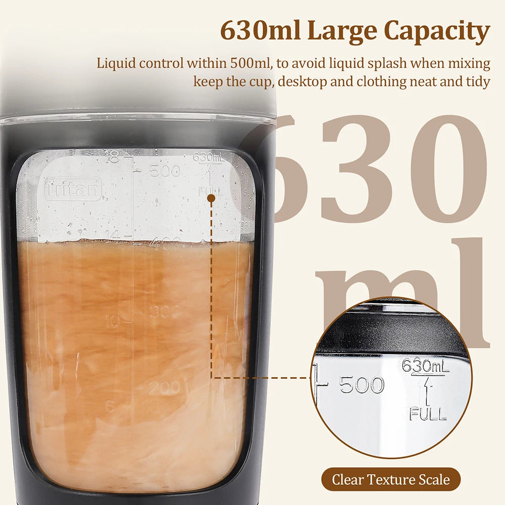 Hydration Gear Accessories: 650ml Portable, Automatic, Multi-Purpose Electric Protein Shaker Blender for Fitness Work / Rungear