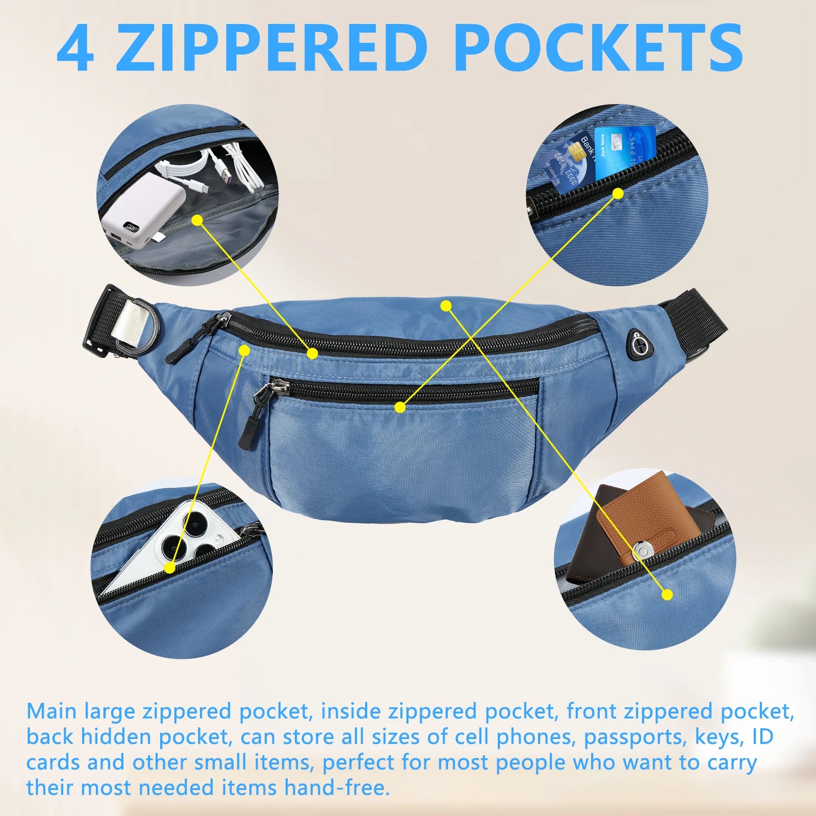 Running Accessories Gear: Unisex, Lightweight, Crossbody Belt Bag Waist Packs for Outdoors / Rungear Running Hiking Travel