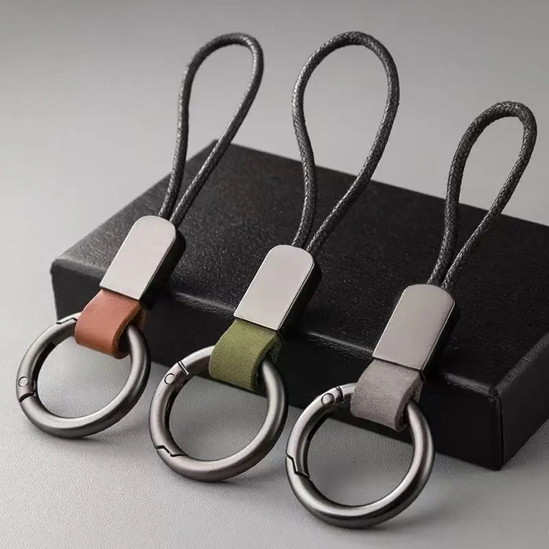 Key Accessories Gear: Simple, Woven, Unisex Suede Car Keychain with Lanyard / Rungear