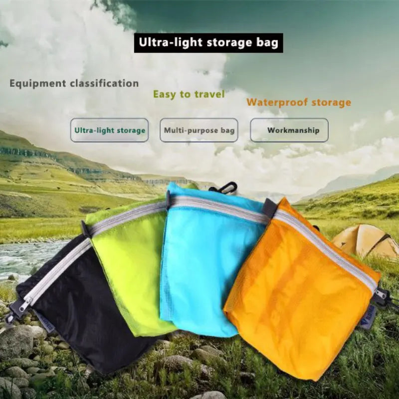 Portable Waterproof Nylon Coated Silicon Pocket Hook Pouch Organizer Reusable Storage Bag