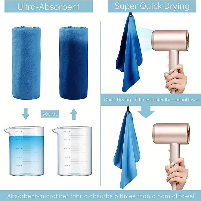 Running Accessories Gear: Ultra-Absorbent, Compact Microfibre Quick-Dry Towel / Rungear