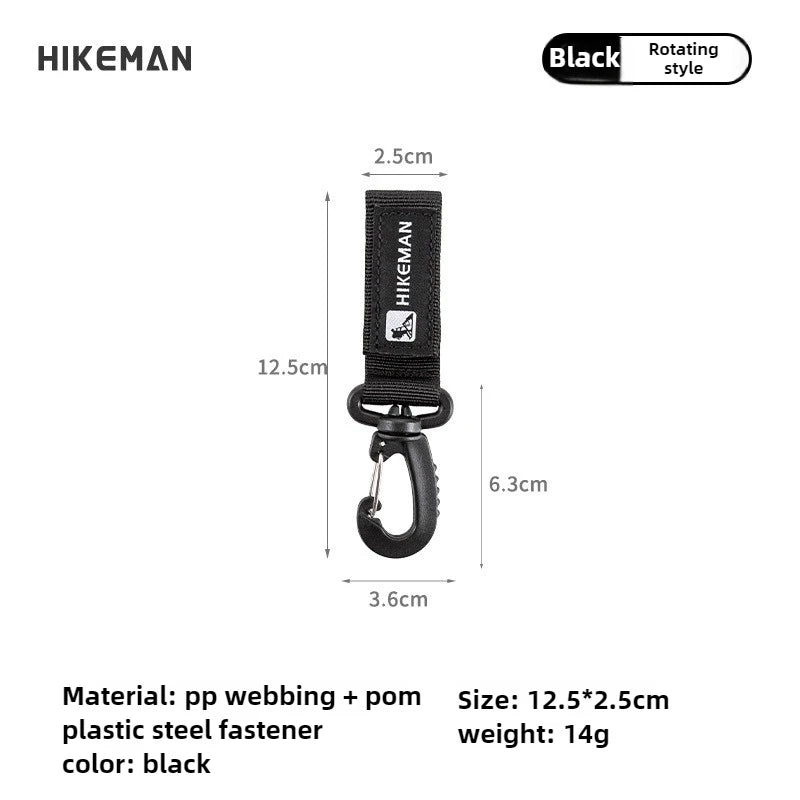 Trail Gear Accessories: HIKEMAN Nylon Webbing Carabiner, Multi Tool Clip Keychain / Rungear