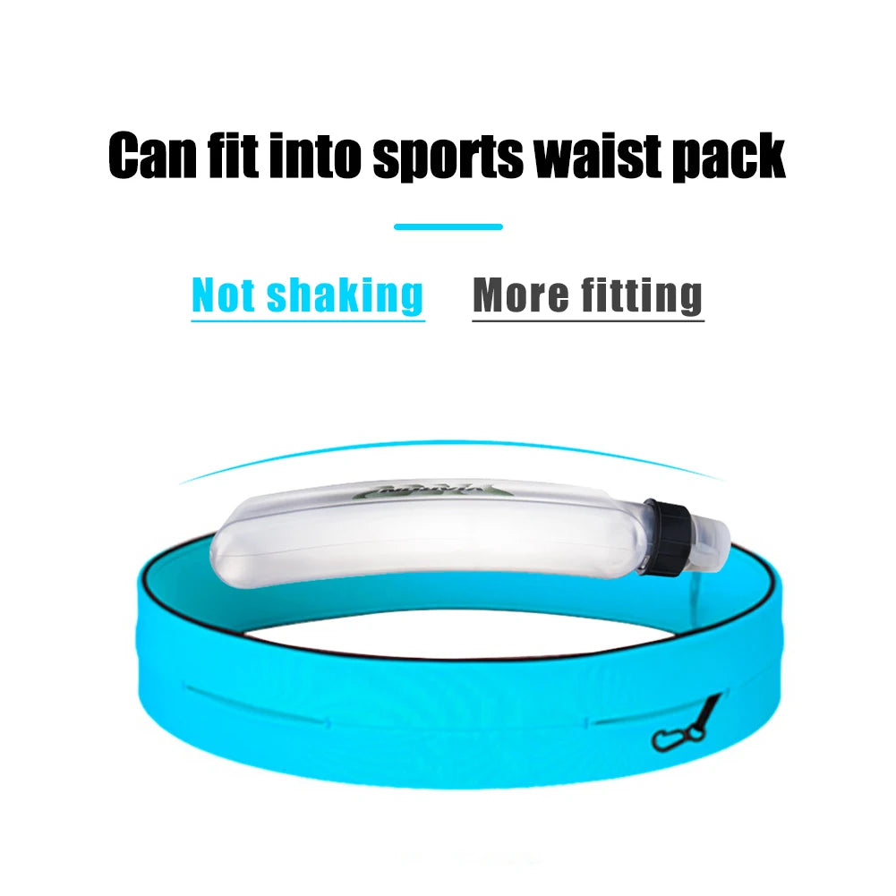 400ml Portable Water Bottle, Flat Kettle Style with Dust Cover for Hiking, Marathon, Running, Walking and Other Outdoor Sports