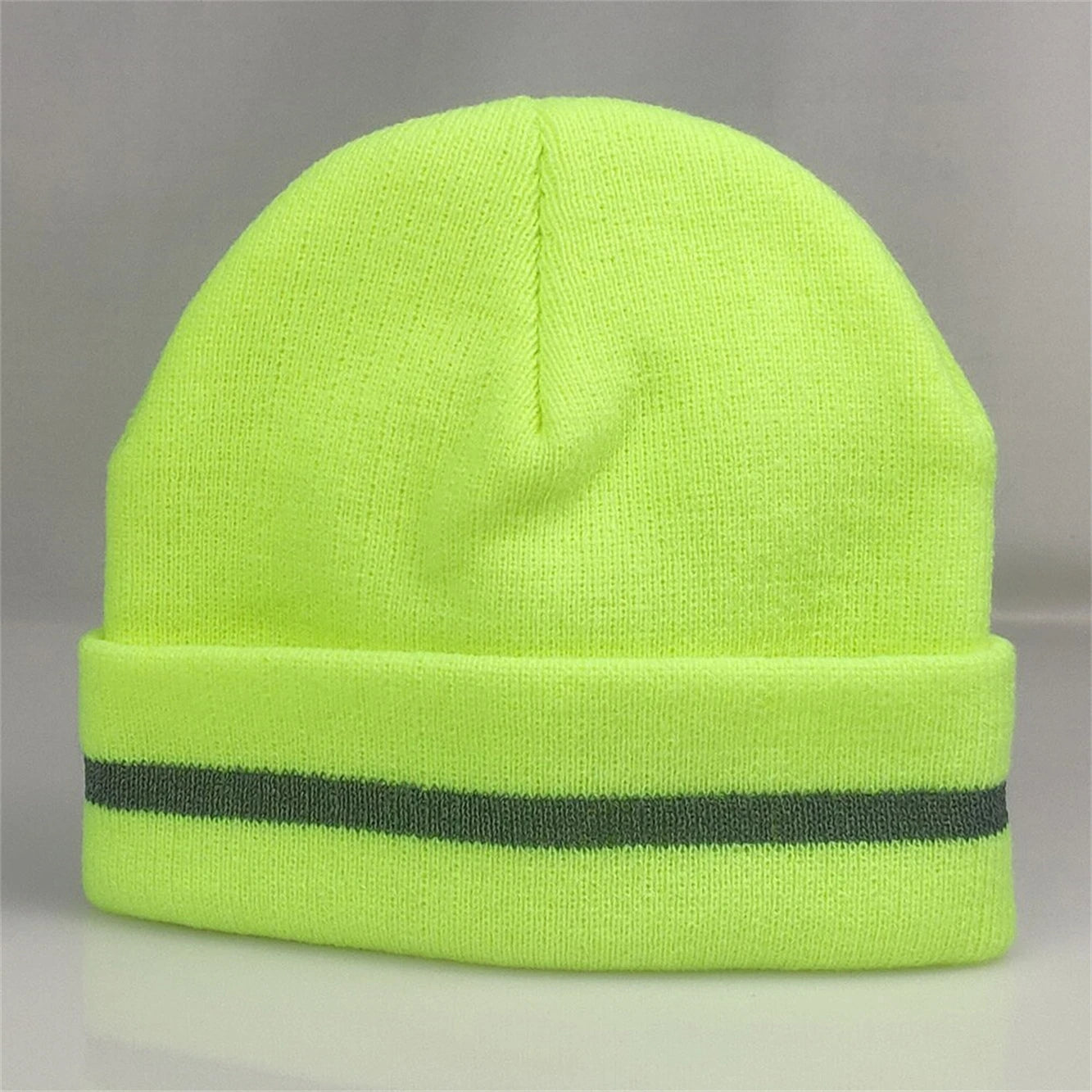 Reflective Hat Gear: Bright Color Beanie Winter Safety Night Running Warm, Knitted Hat Cuff Hat, Neon Colours / Rungear