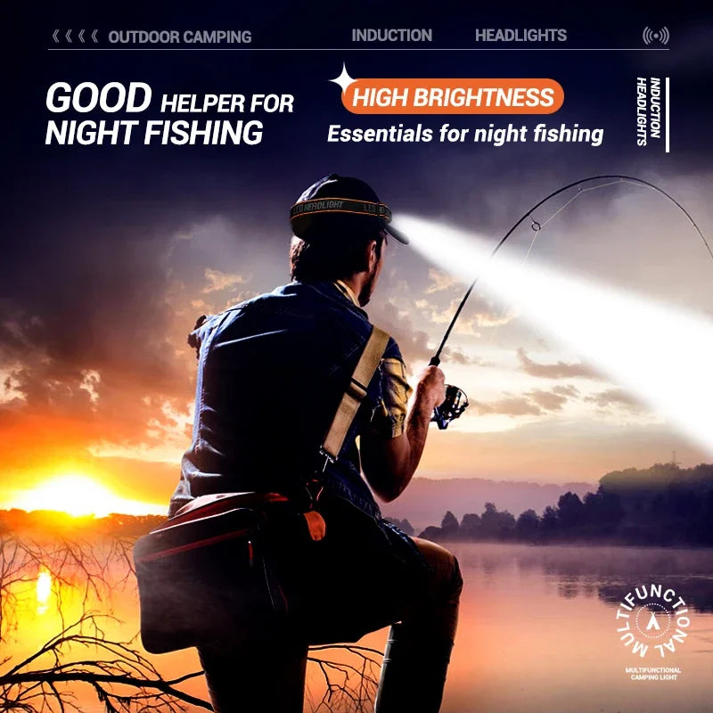 Running Equipment NZ: Mini USB Rechargeable Powerful Sensor Headlamp COB LED Head Light Torch Front Lantern / Rungear