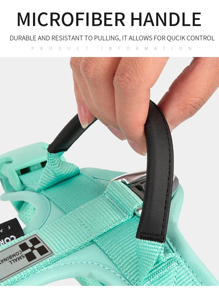 Dog Gear Accessories: SMALL COMBINATION No Pull, Nylon, Adjustable, Reflective, Comfortable, Dog Control Harness / Rungear