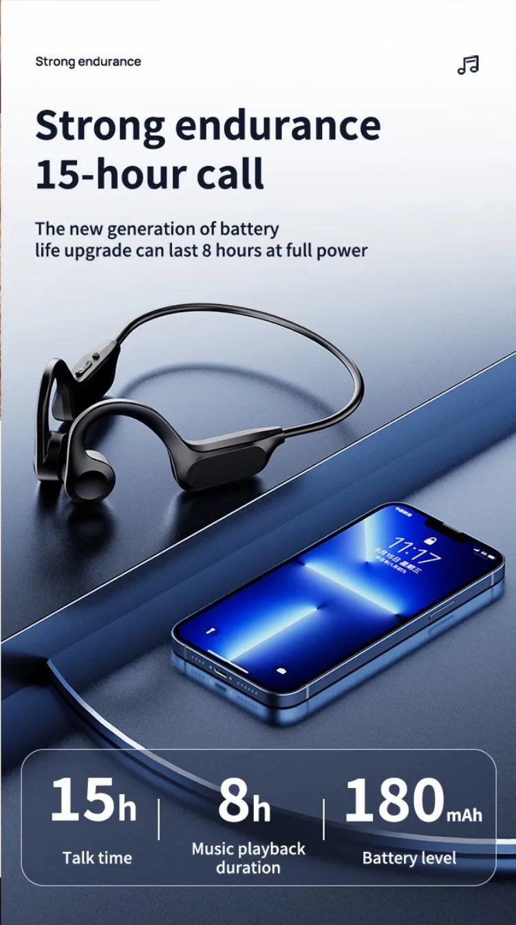 Tech Earbuds Accessories: Beauddy Air Conduction, Wireless, Bluetooth, Hands-Free, Sport Headphones with Mic for Running / Rungear