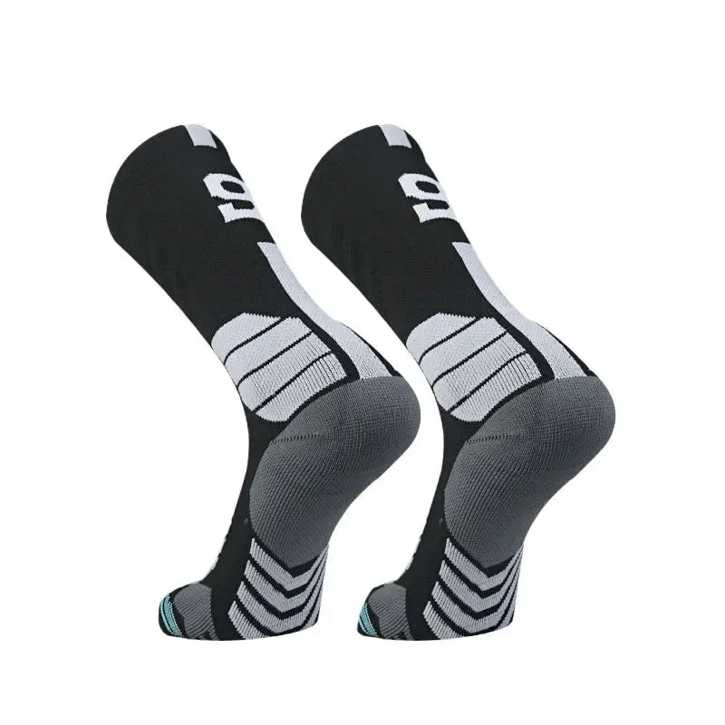 Running Compression Gear: Unisex, High Quality, Towel Bottom, Compression Sports Socks With Number Print / Rungear