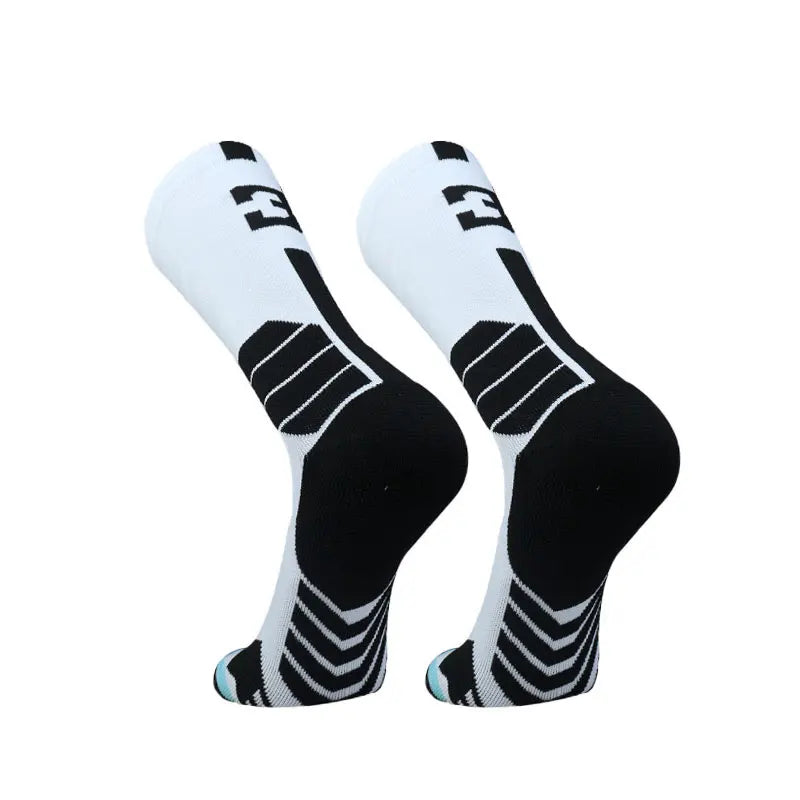 Running Compression Gear: Unisex, High Quality, Towel Bottom, Compression Sports Socks With Number Print / Rungear