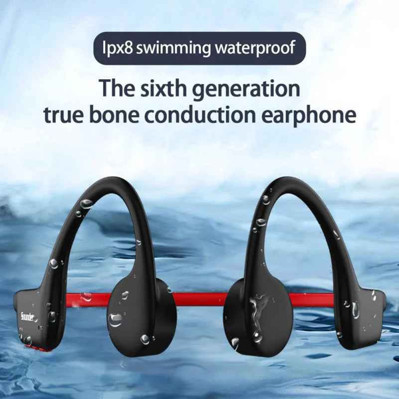 Running Tech Accessories: EASYBUDS Bone Conduction, Waterproof, Wireless Bluetooth  IPX8 Open Ear Headphones, 32GB IP68 / Rungear