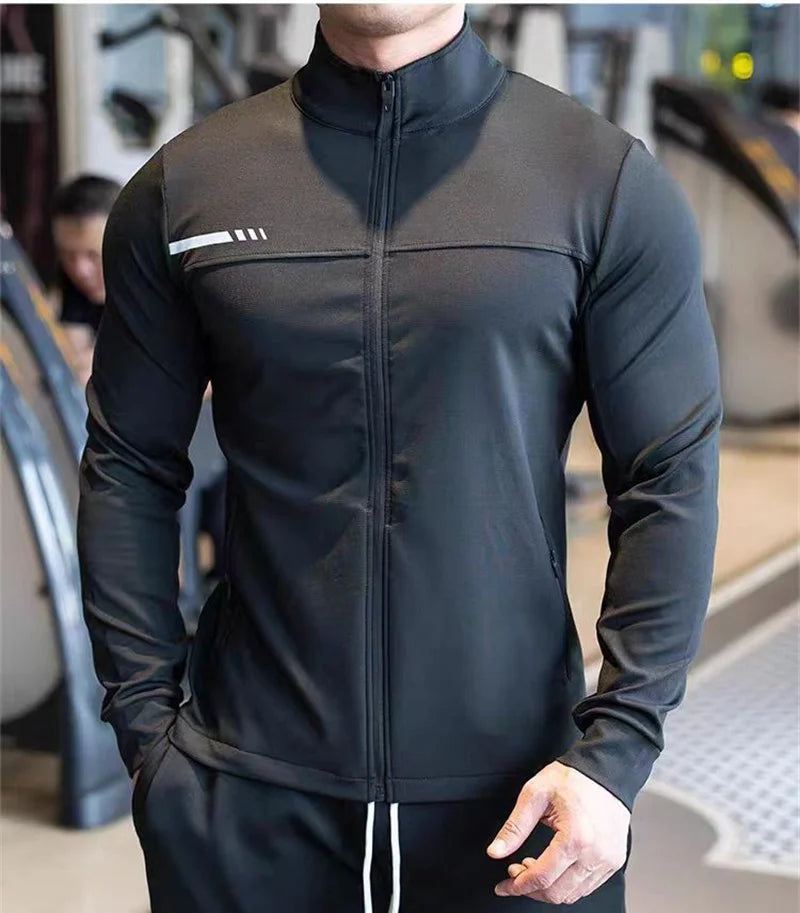 Men's Jackets Apparel: Quality Fitness Outdoor Training Sweatshirt Sports Jacket With Zipper / Rungear