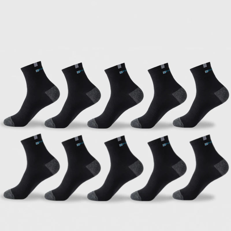 Men's Socks Accessories: Breathable, High-Elastic, Middle Tube Towel Cotton Socks for Running, Hiking / Rungear