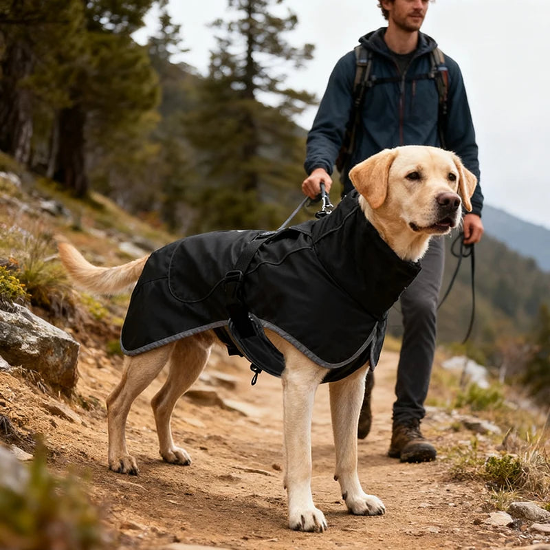 Reflective Dog Gear: Waterproof, Outdoors Raincoat Windbreaker for All Dog Sizes With Reflective Strip, Adjustable Straps & Snap Button / Rungear
