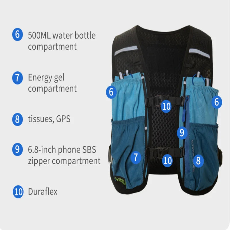 Marathon Vest Gear: MAP BROTHER B109 Breathable, Lightweight, Trail Running, Marathon Hydration Vest Backpack / Rungear